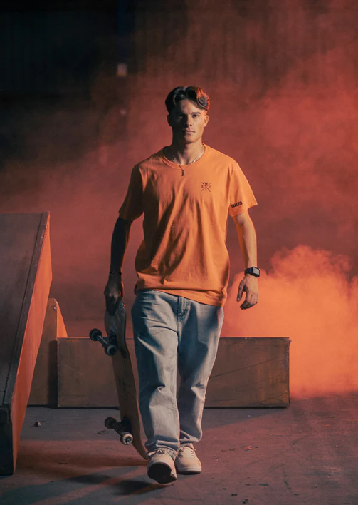 Magnetic Boutique De Vetements Saint Tropez Tee Shirt Watts 1WATTS01 Orange Fluo Face